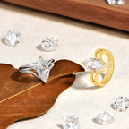 3ct Marquise Moissanite Silver Ring