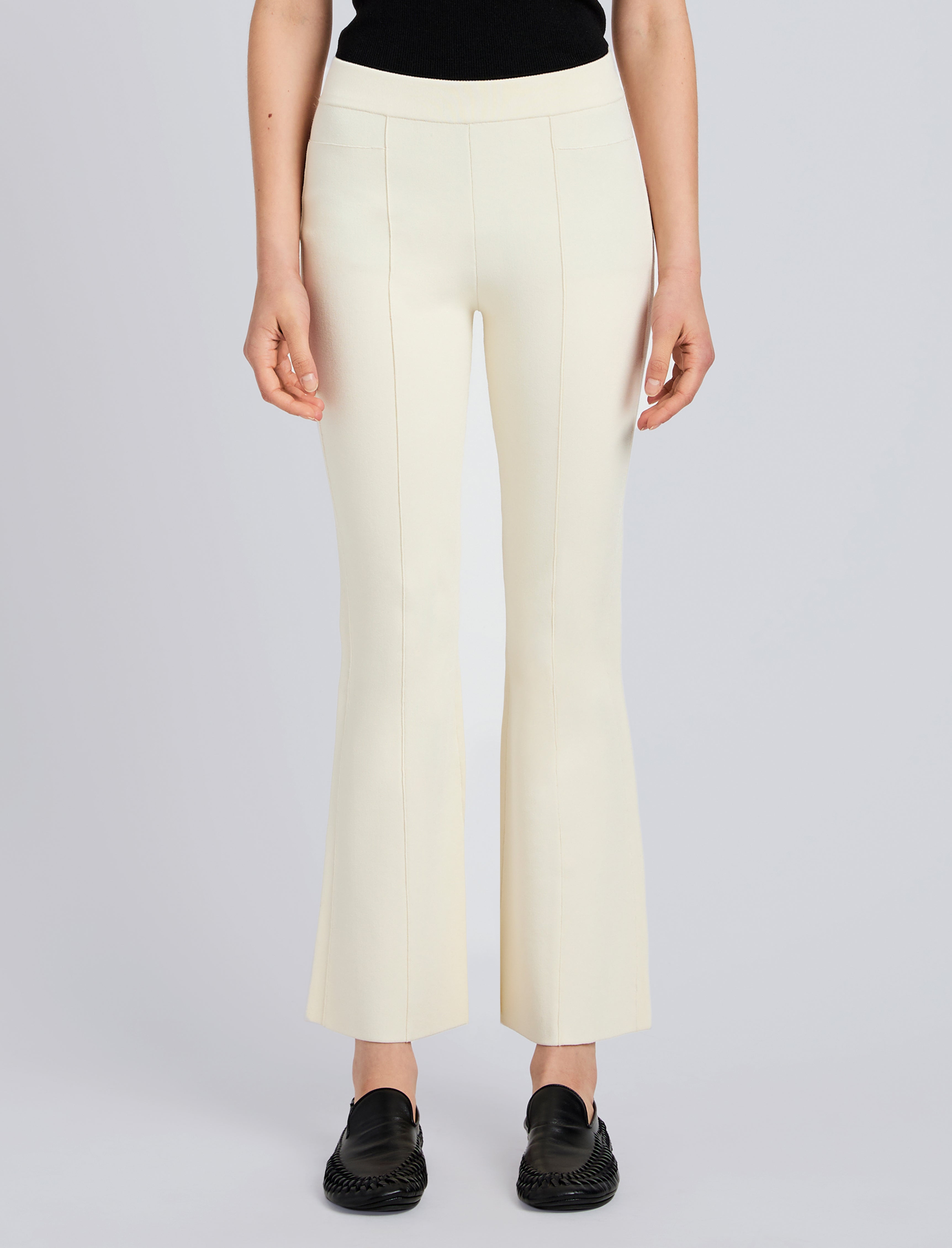 Shaila Women's Pants | Silk Viscose Knit, Mid-Rise Flare 2