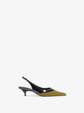 Sleek Women's Slingback Heels | Spazzolato Leather & Satin Combo 0