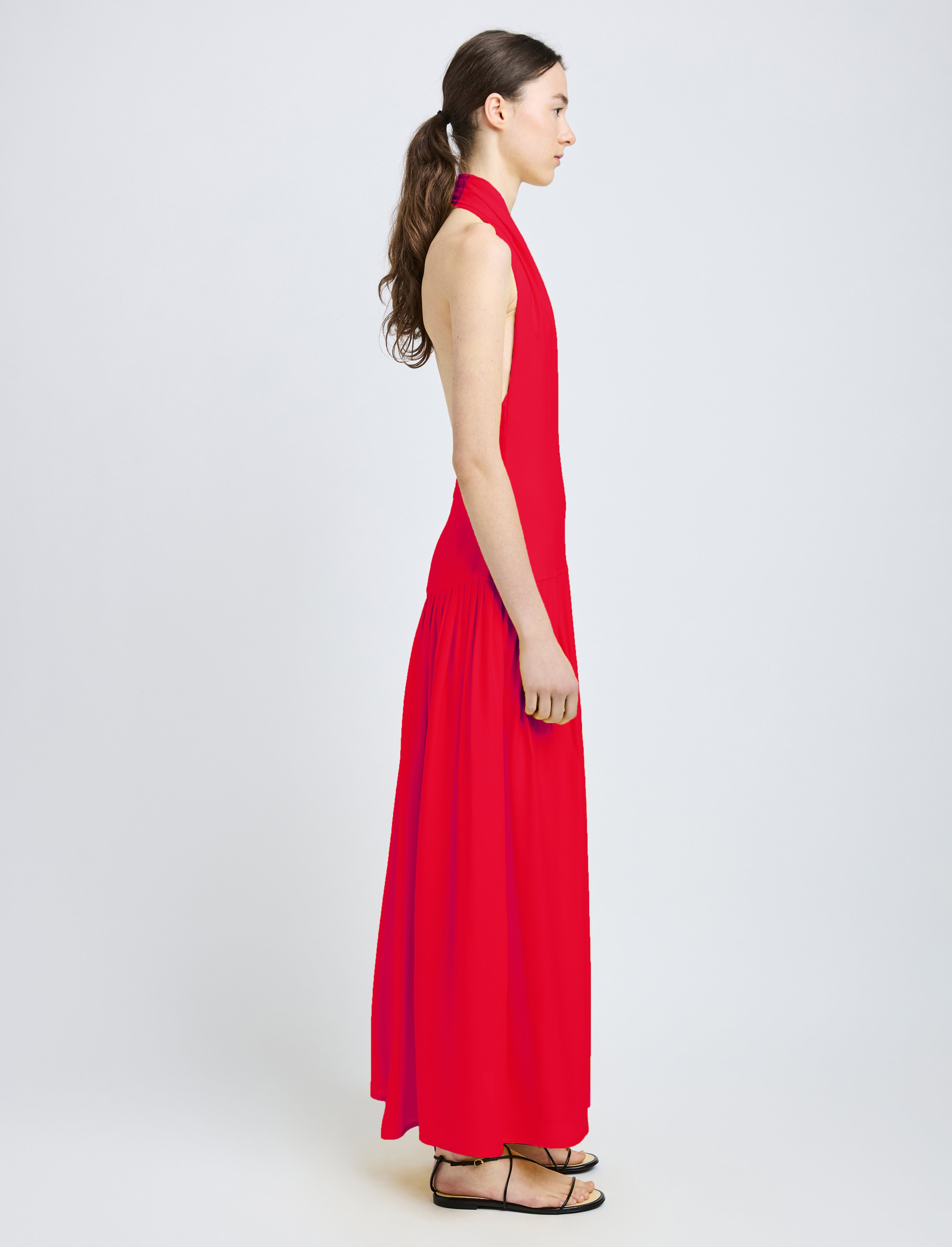 Tala Women's Halter Dress | 100% Viscose Georgette, Formal Maxi Style 2