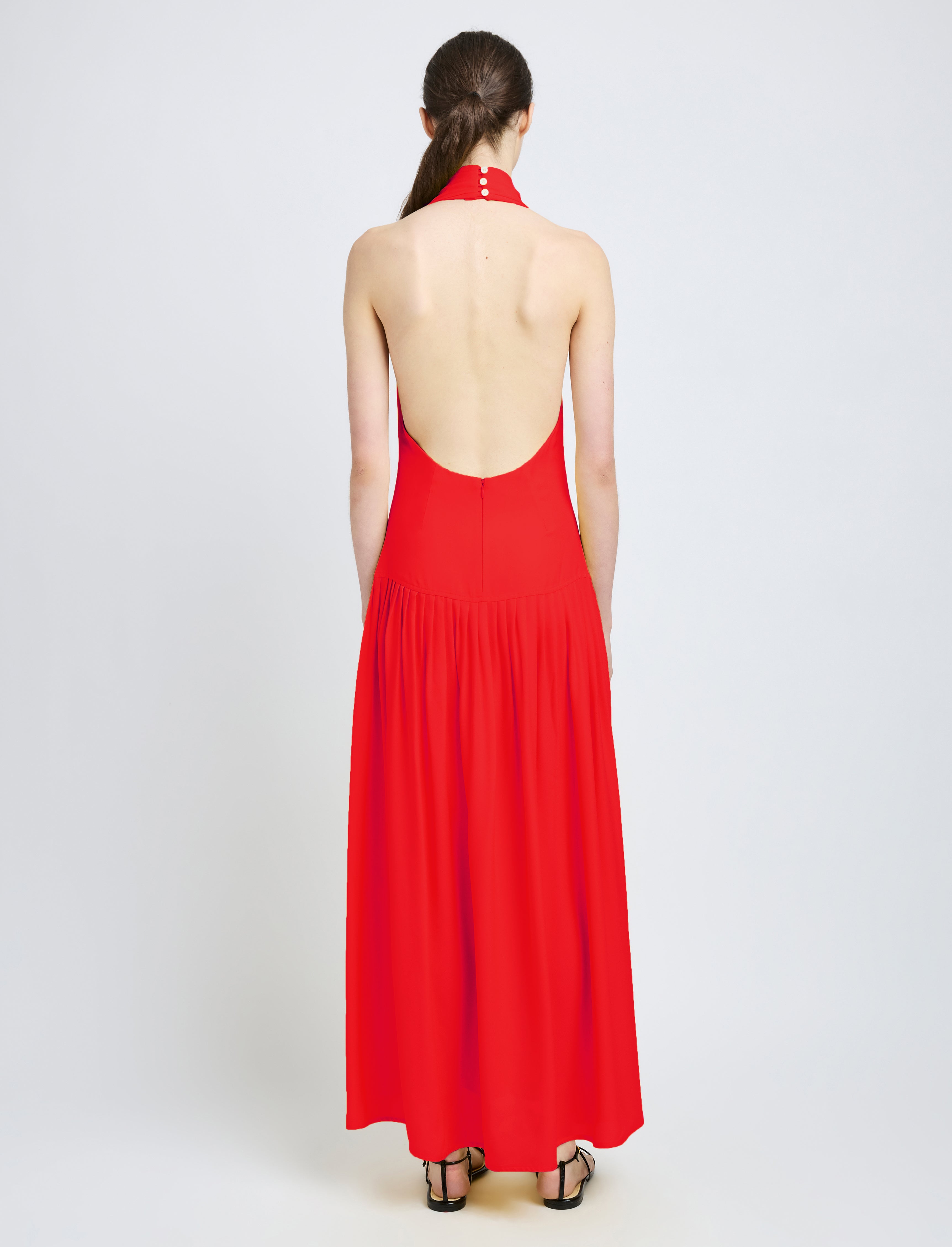 Tala Women's Halter Dress | 100% Viscose Georgette, Formal Maxi Style 3