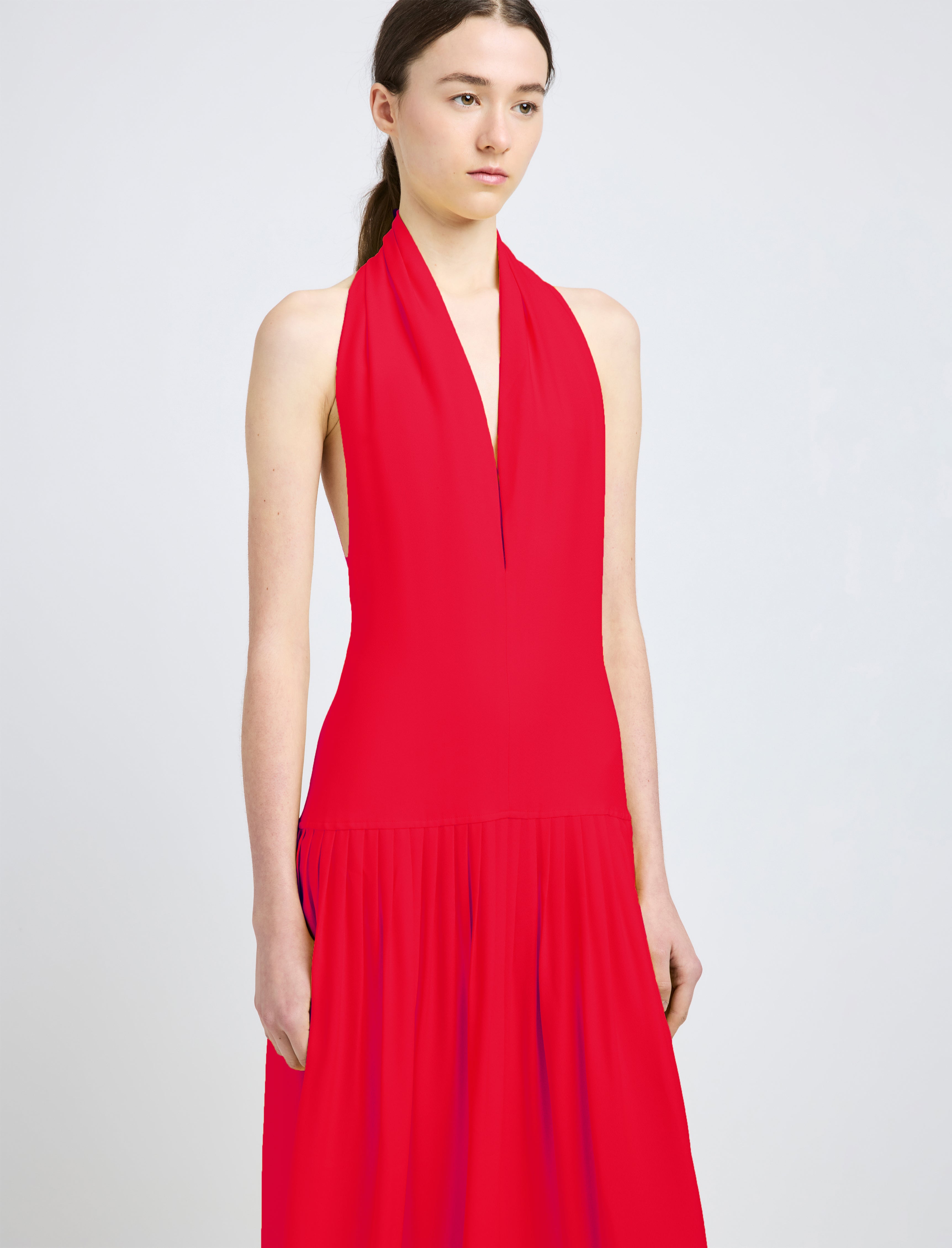 Tala Women's Halter Dress | 100% Viscose Georgette, Formal Maxi Style 4