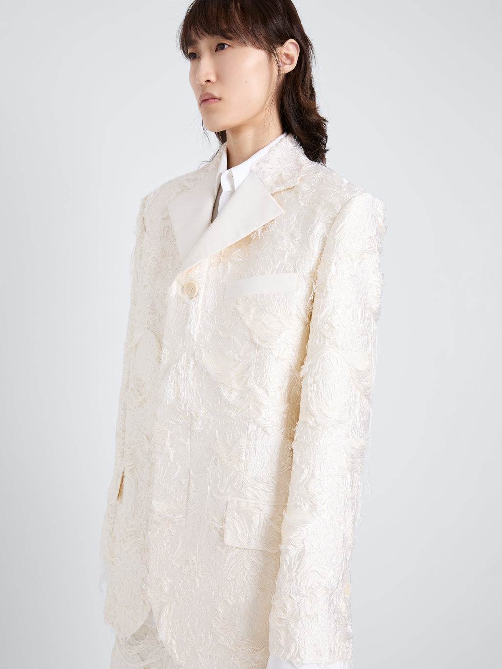 Thea Women's Jacket | Chrysanthemum Float Jacquard, Notched Collar 1