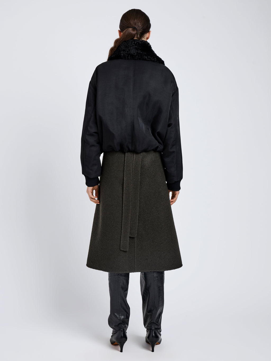 Vadra Women's Bomber Jacket | Recycled Nylon Twill with Faux Shearling 4