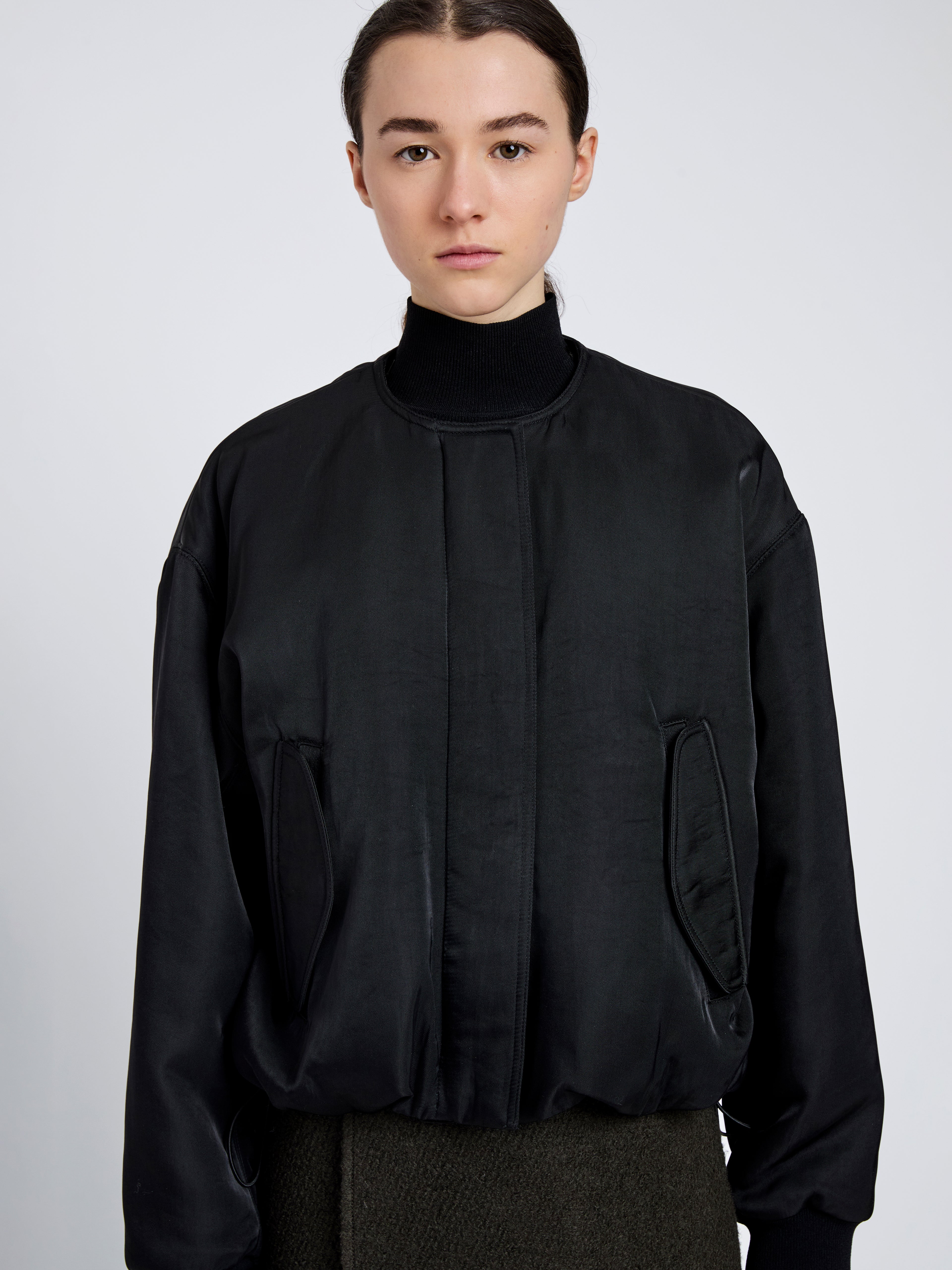 Vadra Women's Bomber Jacket | Recycled Nylon Twill with Faux Shearling 5