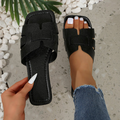 Tongs Plates Légères Unies pour Femmes