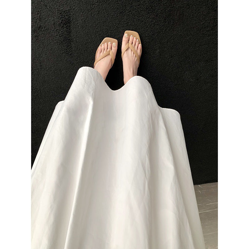 Tongs en Cuir pour Femmes à Bout Carré