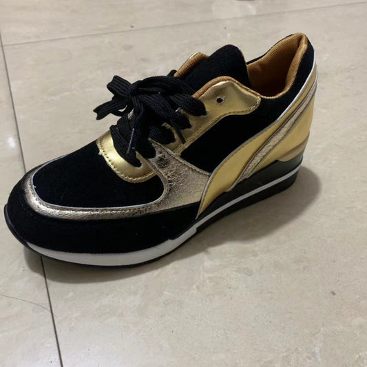 Baskets Femme à Sequins et Colorblock – Semelle Plateforme