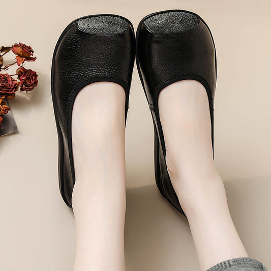 Chaussures en Cuir Véritable à Talon Plat