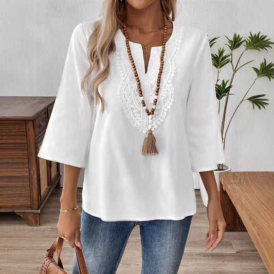 Chemise Élégante Unie à Coupe Ample – Style Chic et Décontracté
