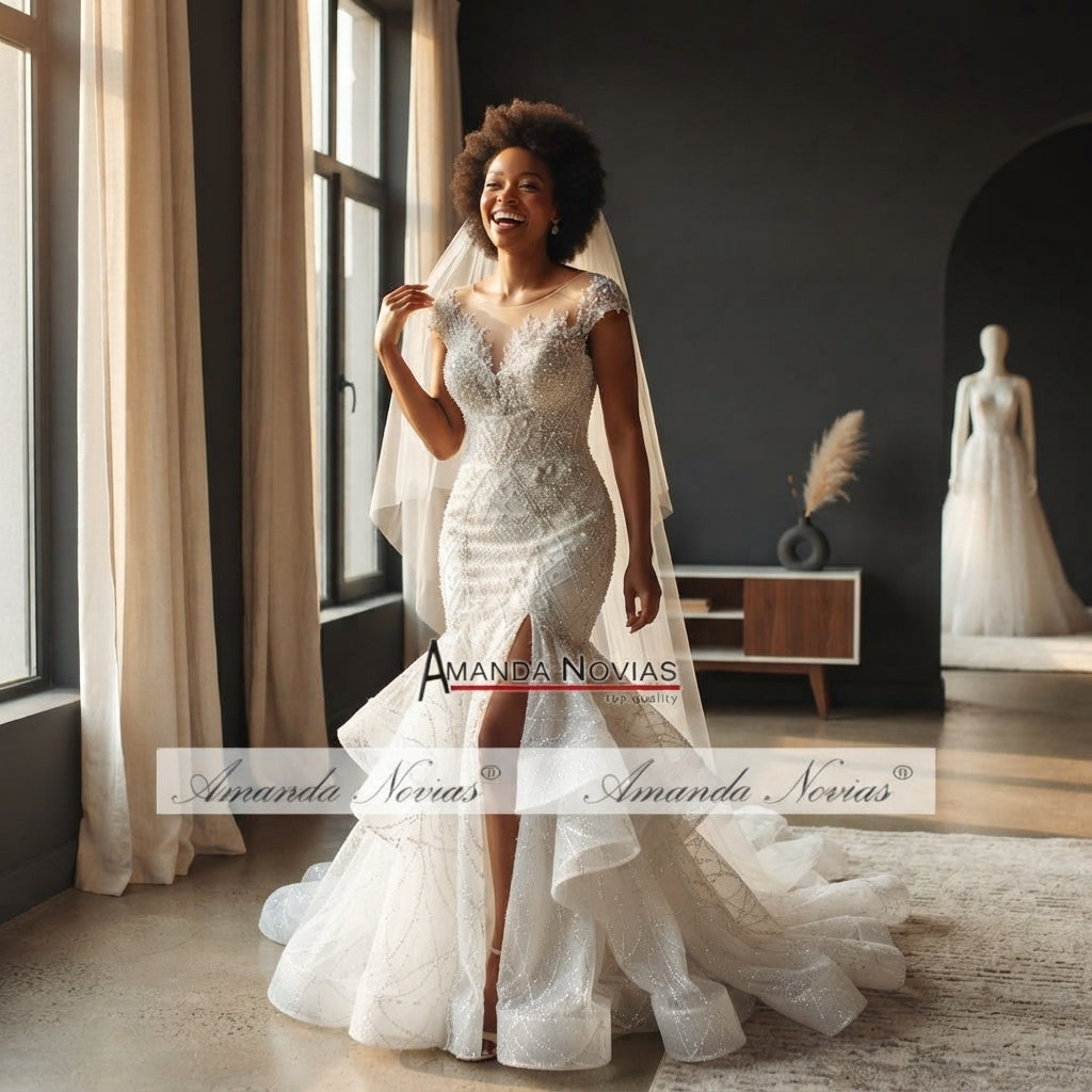 Custom Ruffle Mermaid Wedding Dress - editorial-ugc-strip