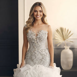 Custom Ruffle Mermaid Wedding Dress - editorial-used-by