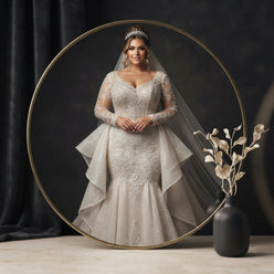 Plus Size Lace Mermaid Wedding Dress - editorial-used-by