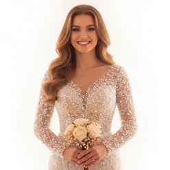 Custom Beaded Mermaid Wedding Dress - editorial-used-by