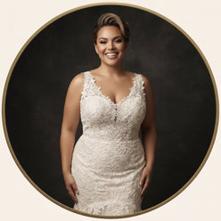Plus Size Lace Mermaid Wedding Dress - editorial-used-by