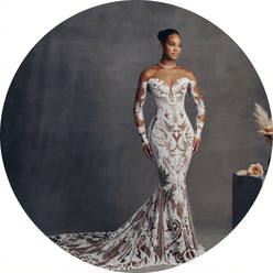 Hand-Beaded Custom Wedding Dress - editorial-used-by