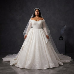 Plus Size Lace Mermaid Wedding Dress - editorial-used-by