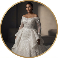 Plus Size Lace Mermaid Wedding Dress - editorial-used-by