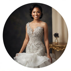 Custom Ruffle Mermaid Wedding Dress - editorial-used-by