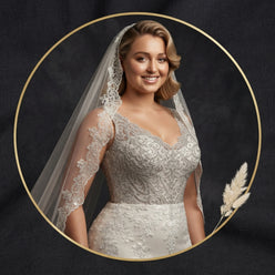 Plus Size Lace Mermaid Wedding Dress - editorial-used-by