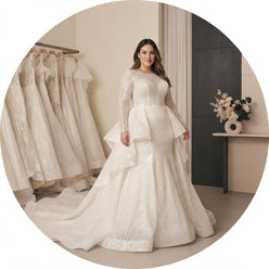 Plus Size Lace Mermaid Wedding Dress - editorial-used-by