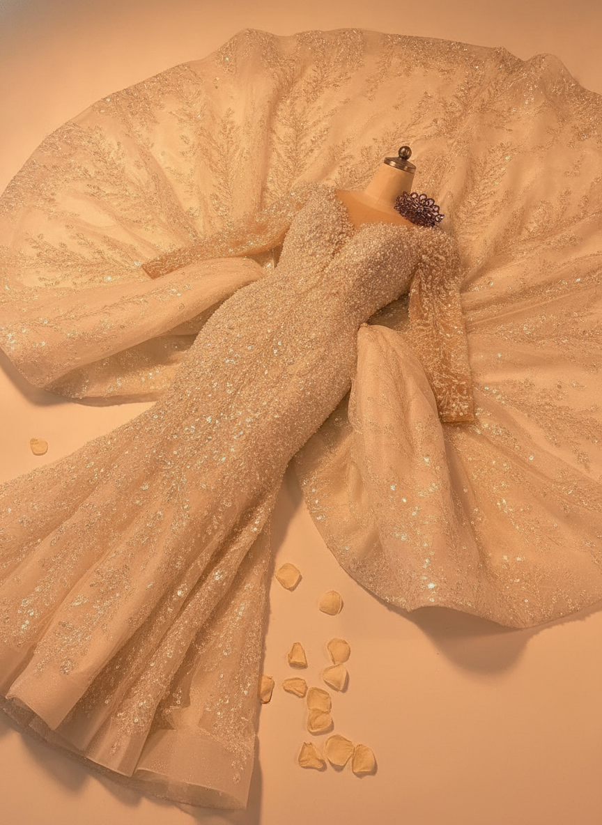 Custom Beaded Mermaid Wedding Dress - luxury-product-features